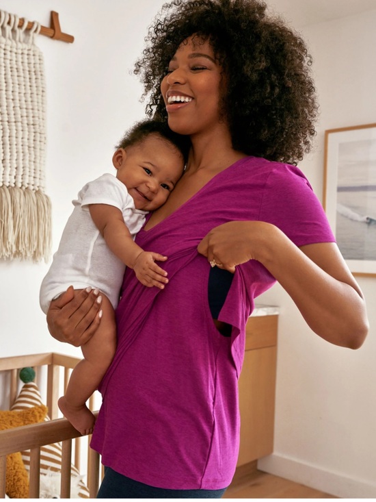 Beyond Yoga Tops - Beyond the Bump Featherweight Nursing Tee